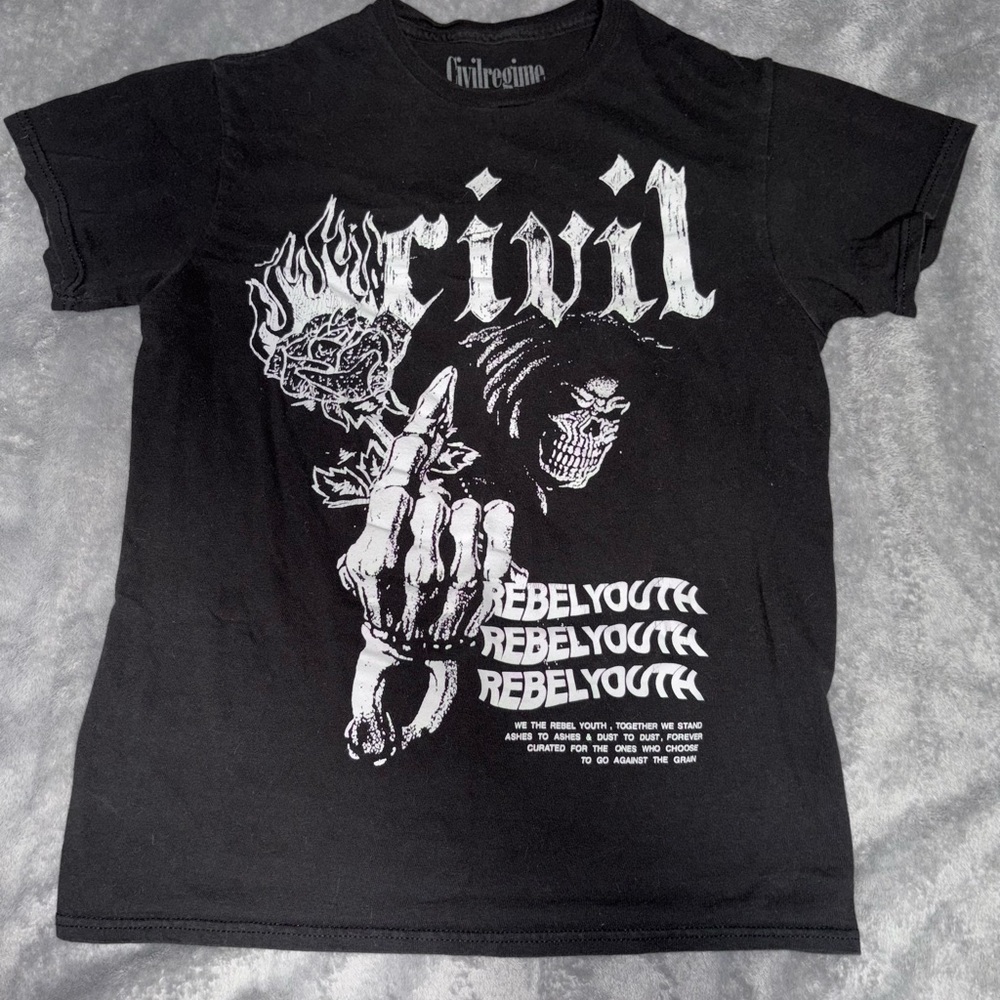 Black Graphic Tee for Men